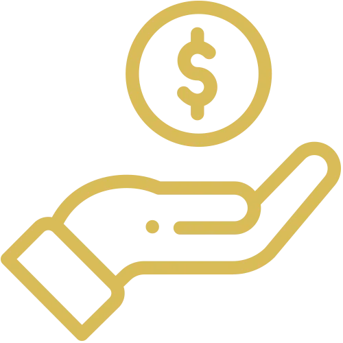 Icon of a hand holding money