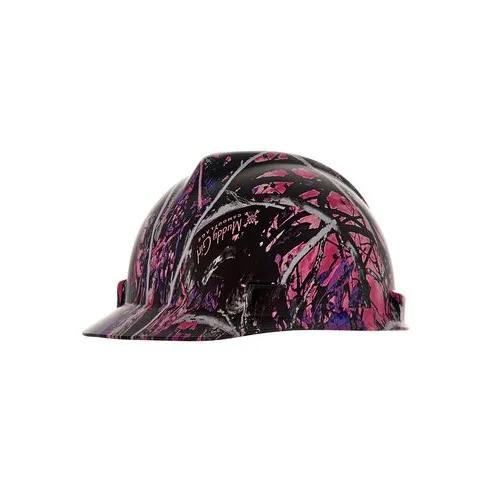 Full Brim Hydro Dipped Custom Hard Hat Dipped in Hot Pink Brad